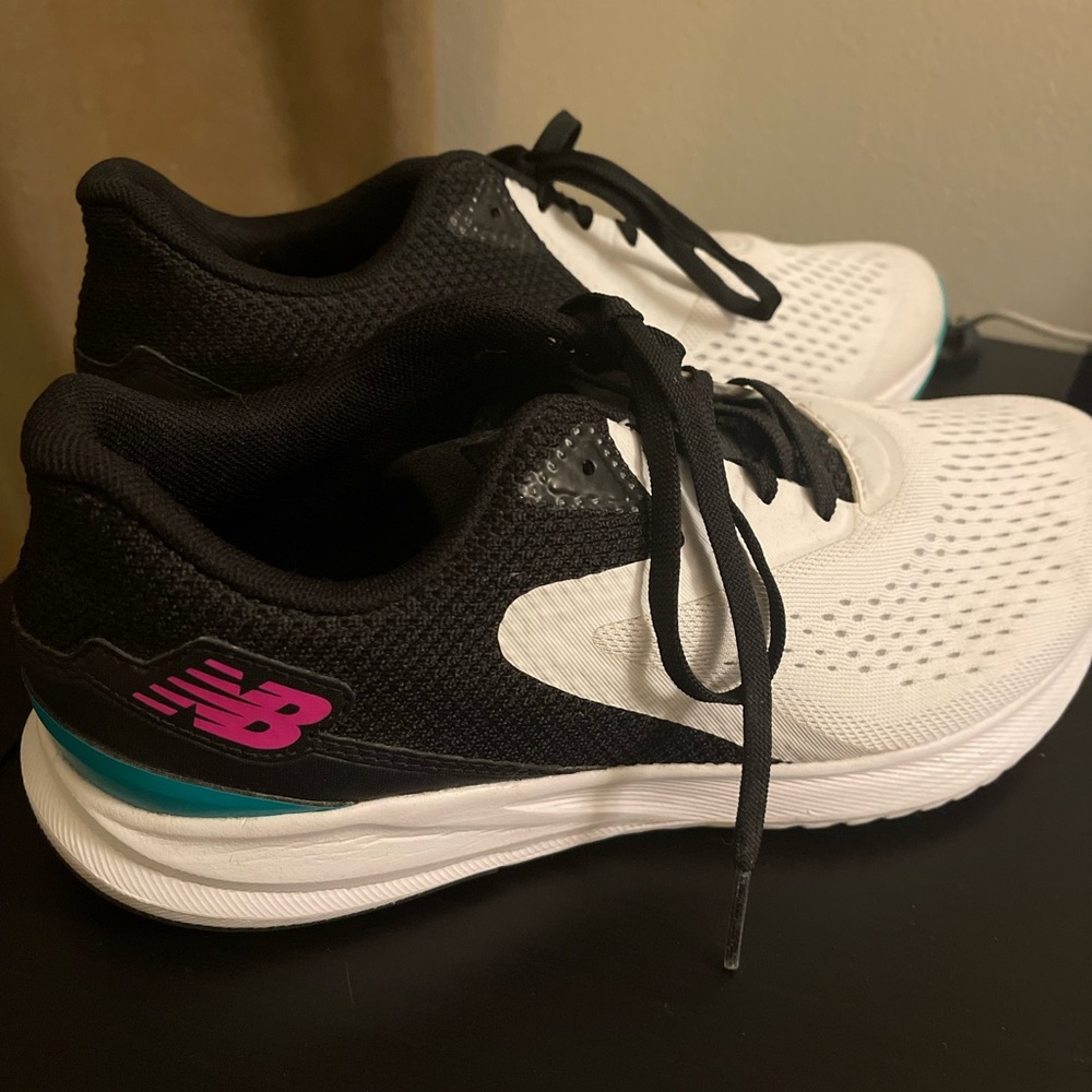 New Balance Womenβs Black & White Athletic Running Sneakers